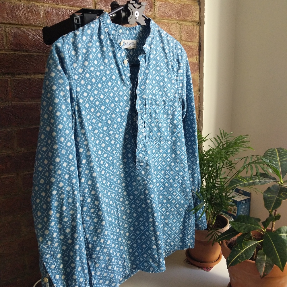 Madewell XS chambray/paint pattern tunic, XS